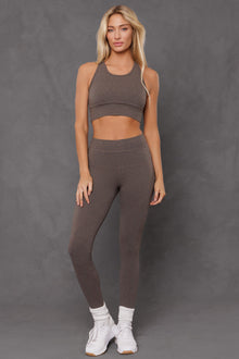 Women | Crossback Workout Bra | Charcoal/Woodsmoke