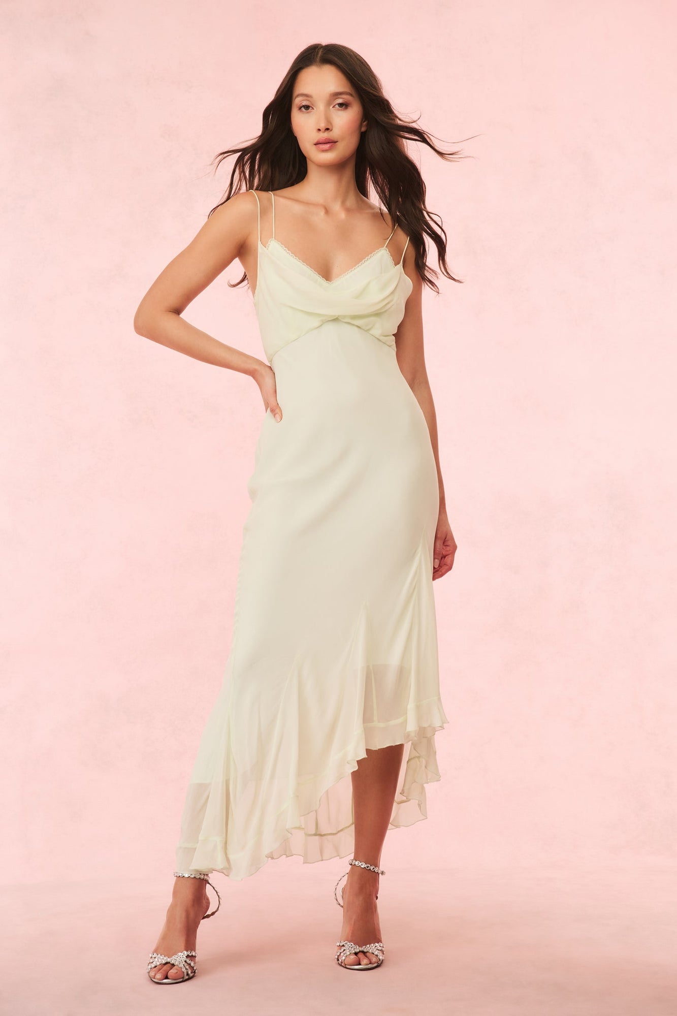 Chesley Chiffon Slip Dress | Washed Sage