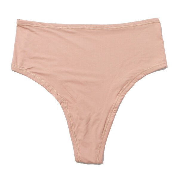 YourFit High Cut Thong | Almond Milk (Brown)