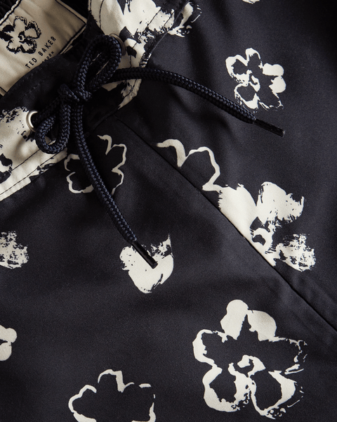 Men | Floral Swimshort | Navy Red White