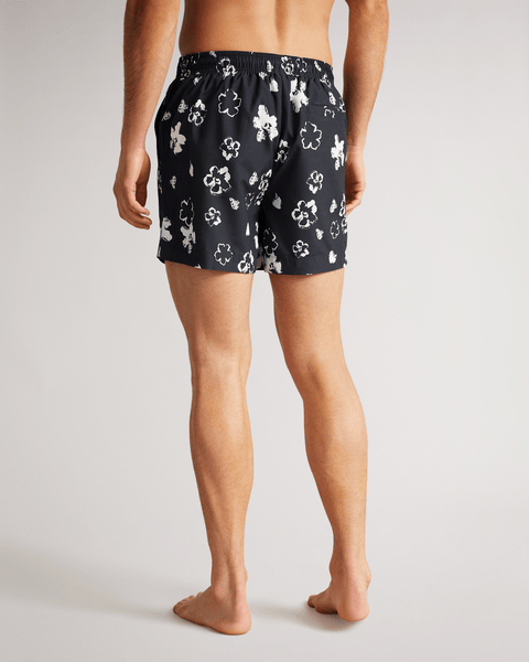 Men | Floral Swimshort | Navy Red White