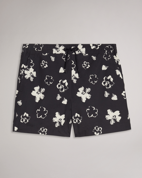 Men | Floral Swimshort | Navy Red White