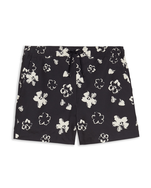 Men | Floral Swimshort | Navy Red White