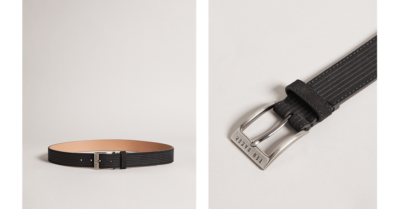 Men | Corduroy Suede Belt | Black