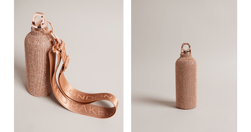 Men | Crystal Embellished Water Bottle | Pink