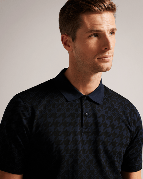 Men | Jacquard Houndstooth Polo | Navy