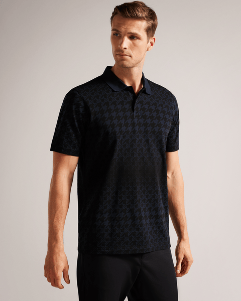 Men | Jacquard Houndstooth Polo | Navy