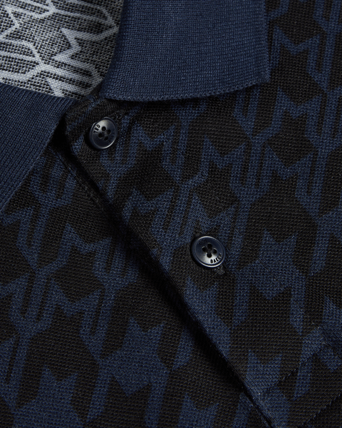 Men | Jacquard Houndstooth Polo | Navy