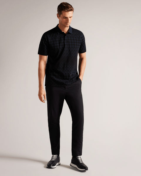 Men | Jacquard Houndstooth Polo | Navy