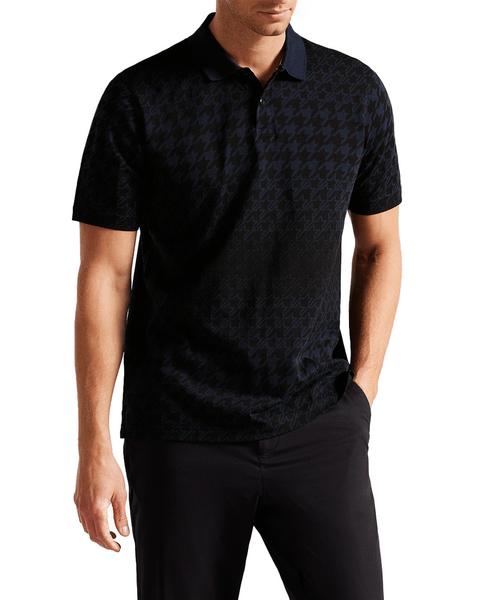 Men | Jacquard Houndstooth Polo | Navy