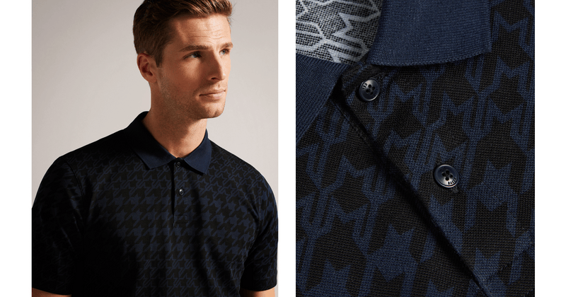 Men | Jacquard Houndstooth Polo | Navy