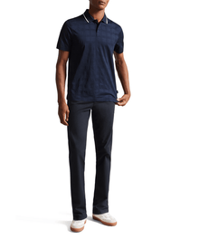 Men | Check Jacquard Tipped Polo | Navy