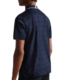 Men | Check Jacquard Tipped Polo | Navy