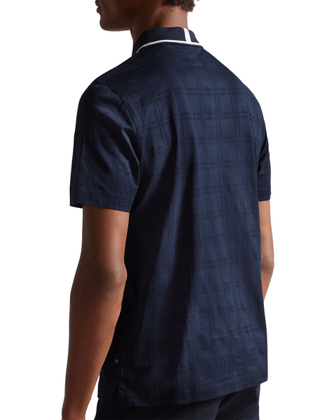 Men | Check Jacquard Tipped Polo | Navy