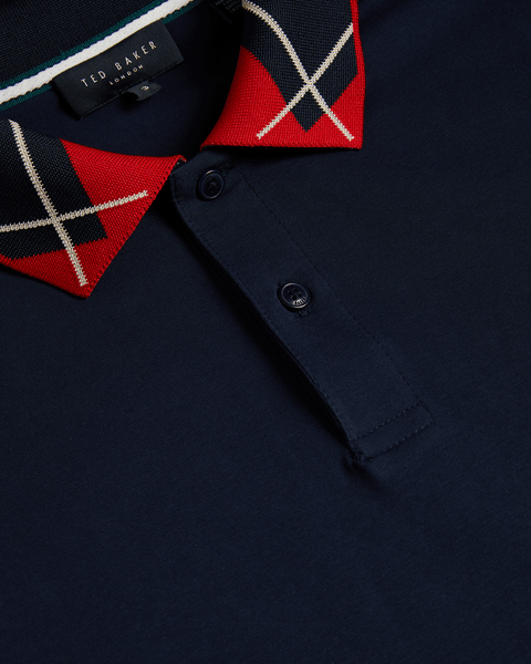 Men | Contrast Collar Polo | Navy