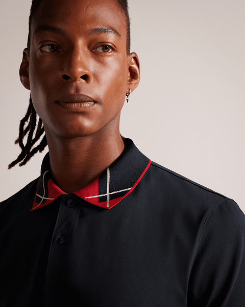 Men | Contrast Collar Polo | Navy