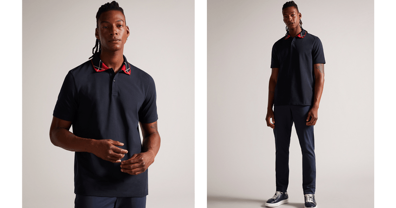 Men | Contrast Collar Polo | Navy