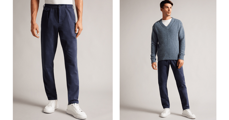 Men | Chunky V Neck Knit | Navy