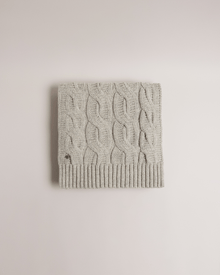 Men | Cable Knit Scarf | Medium Grey