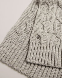 Men | Cable Knit Scarf | Medium Grey