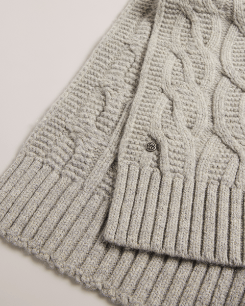 Men | Cable Knit Scarf | Medium Grey