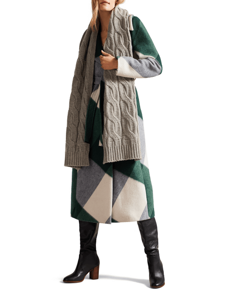 Men | Cable Knit Scarf | Medium Grey