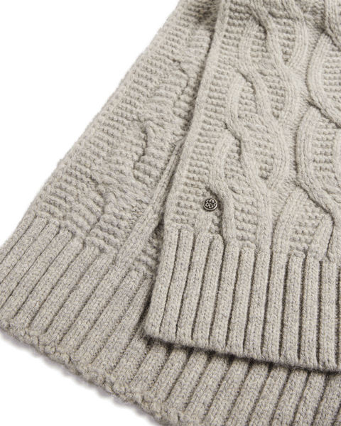 Men | Cable Knit Scarf | Medium Grey