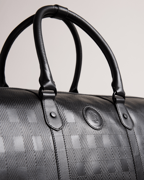 Men | Embossed Check Duffe Bag | Black