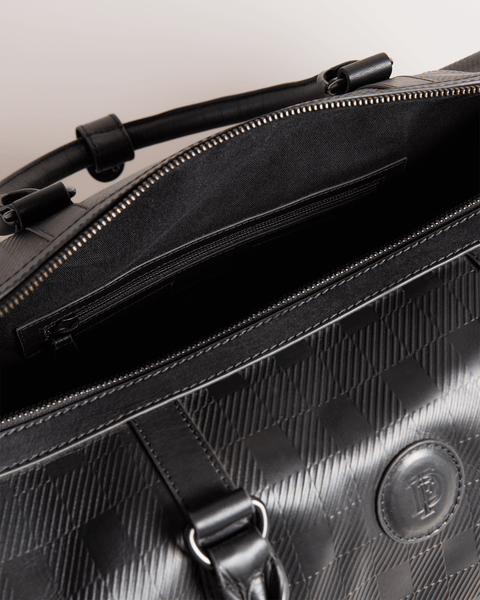 Men | Embossed Check Duffe Bag | Black