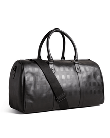 Men | Embossed Check Duffe Bag | Black