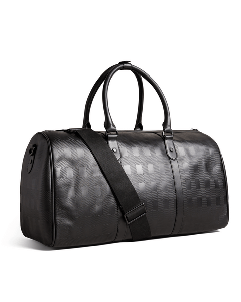 Men | Embossed Check Duffe Bag | Black