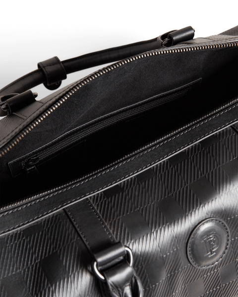 Men | Embossed Check Duffe Bag | Black