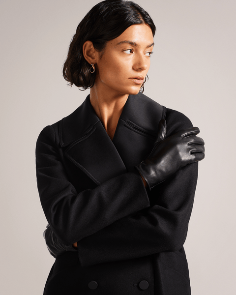 Men | Leather Stitch Gloves | Black