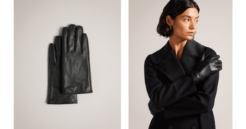 Men | Leather Stitch Gloves | Black