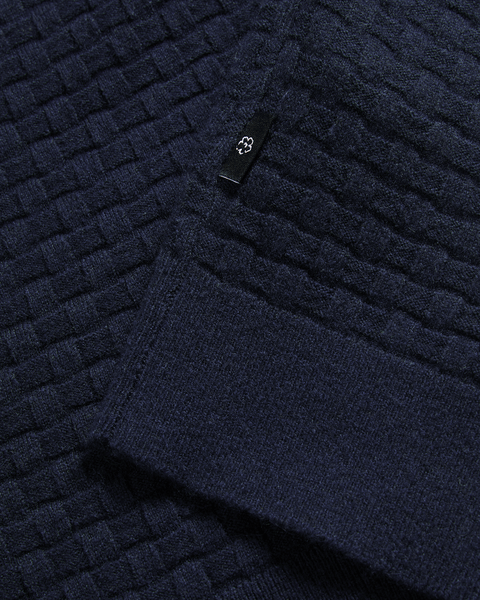 Men | Basket Stitch Crew Knit | Navy