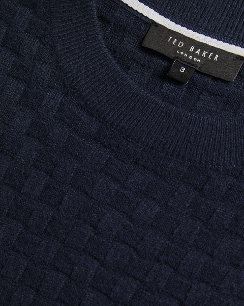 Men | Basket Stitch Crew Knit | Navy
