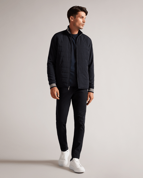 Men | Hybrid Quilted Zip Jacket | Navy
