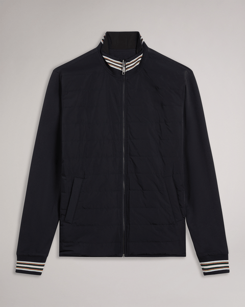 Men | Hybrid Quilted Zip Jacket | Navy