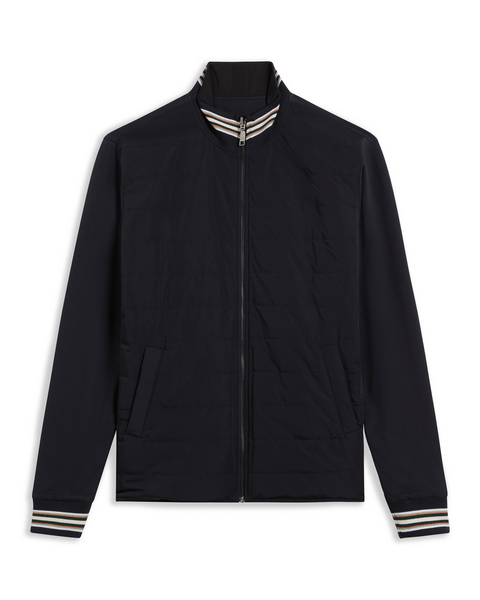 Men | Hybrid Quilted Zip Jacket | Navy