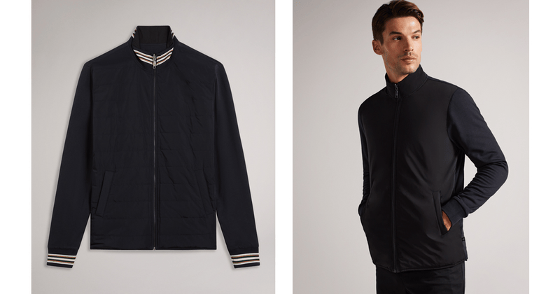Men | Hybrid Quilted Zip Jacket | Navy