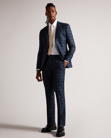 Men | Check Suit Trouser | Navy