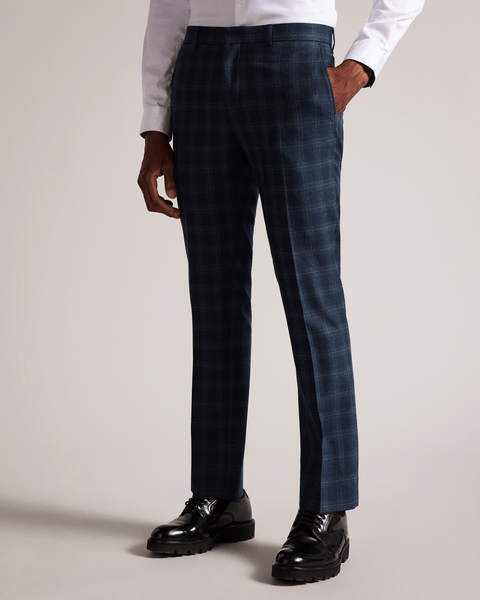 Men | Check Suit Trouser | Navy