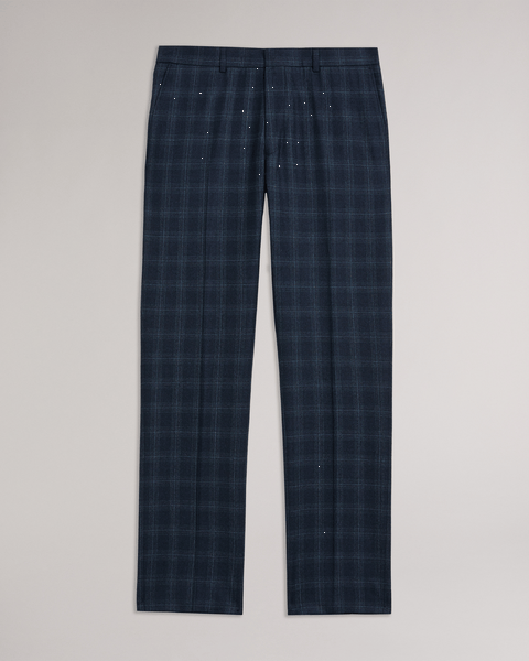 Men | Check Suit Trouser | Navy