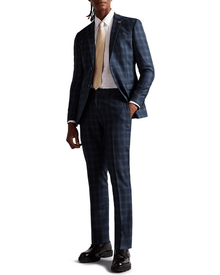 Men | Check Suit Trouser | Navy