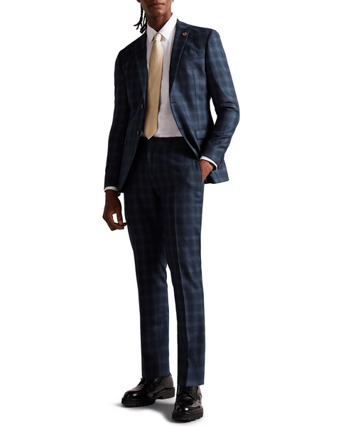 Men | Check Suit Trouser | Navy