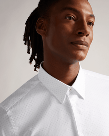 Men | Long Sleeve Patterned Slim Fit Shi | White Multi