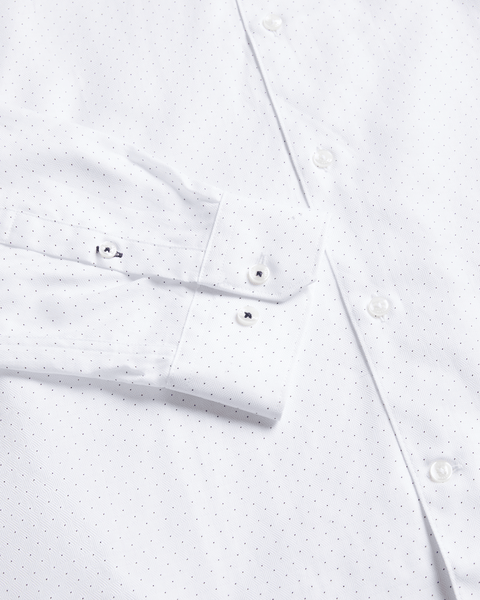 Men | Long Sleeve Patterned Slim Fit Shi | White Multi