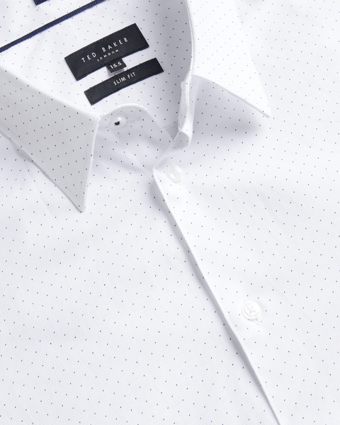 Men | Long Sleeve Patterned Slim Fit Shi | White Multi