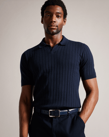 Men | Centre Bar Buckle Belt | Navy