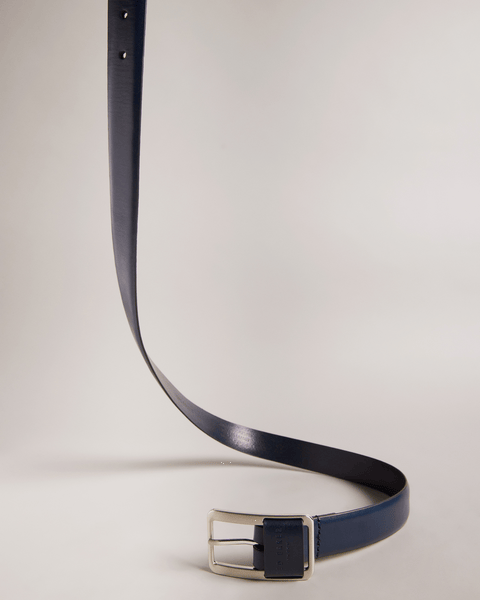 Men | Centre Bar Buckle Belt | Navy